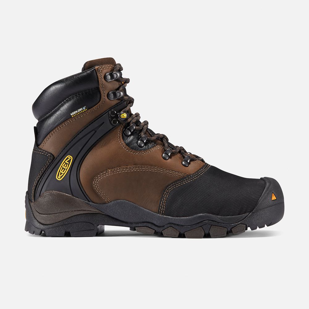 Keen Trekking Bot Erkek Kahverengi/Siyah - Louisville 6" Met (Steel Toe) - Türkiye NXVM29576